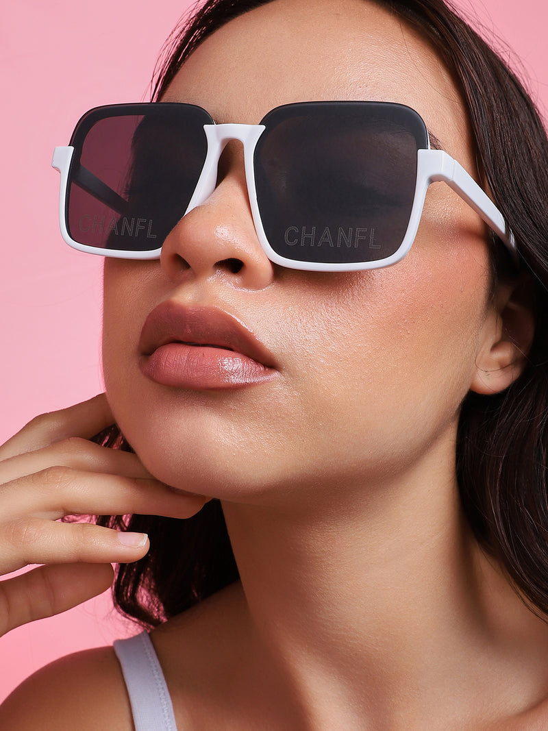 White Frame Oversized Sunglass