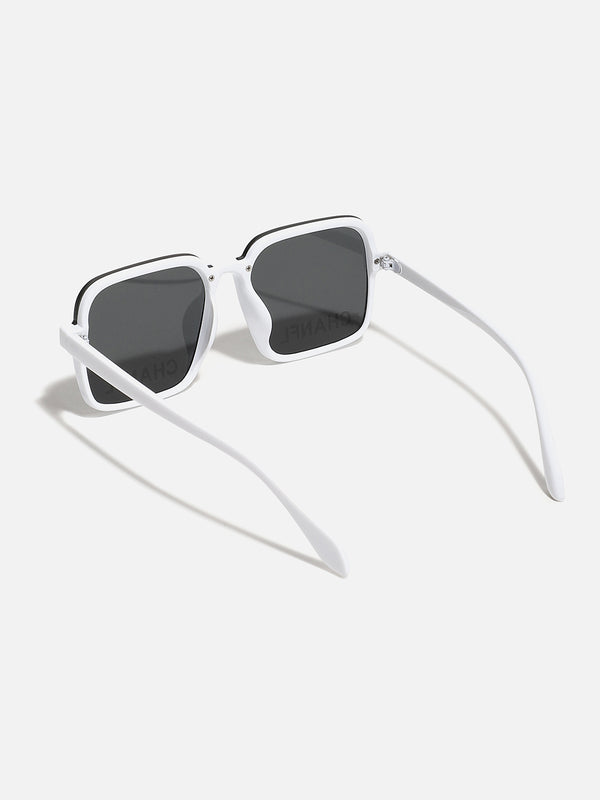 White Frame Oversized Sunglasses