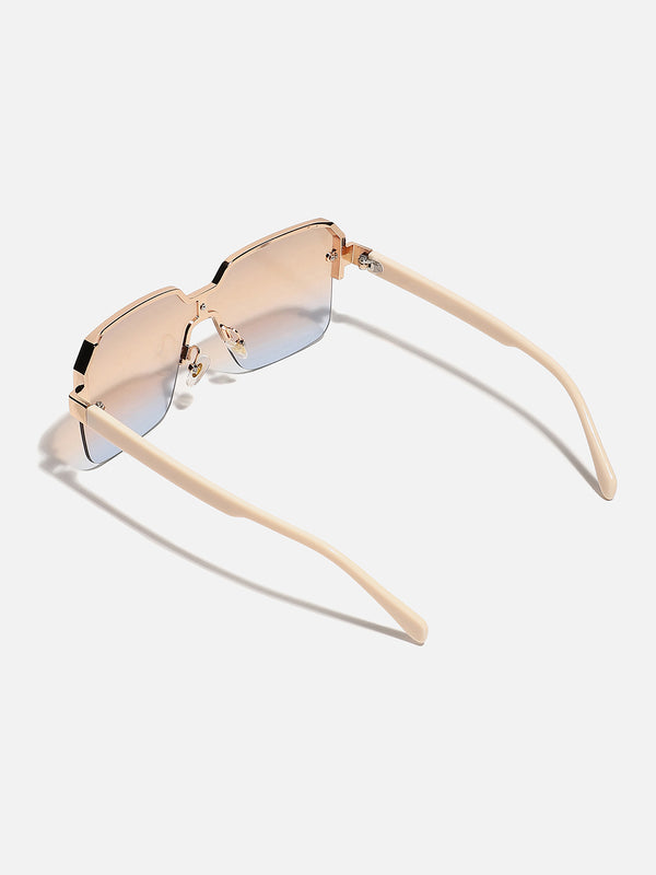 Gold Rectangular Sunglasses