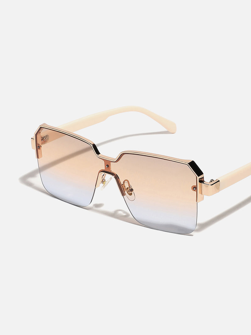 HAUTE SAUCE GOLD RECTANGULAR SUNGLASSES
