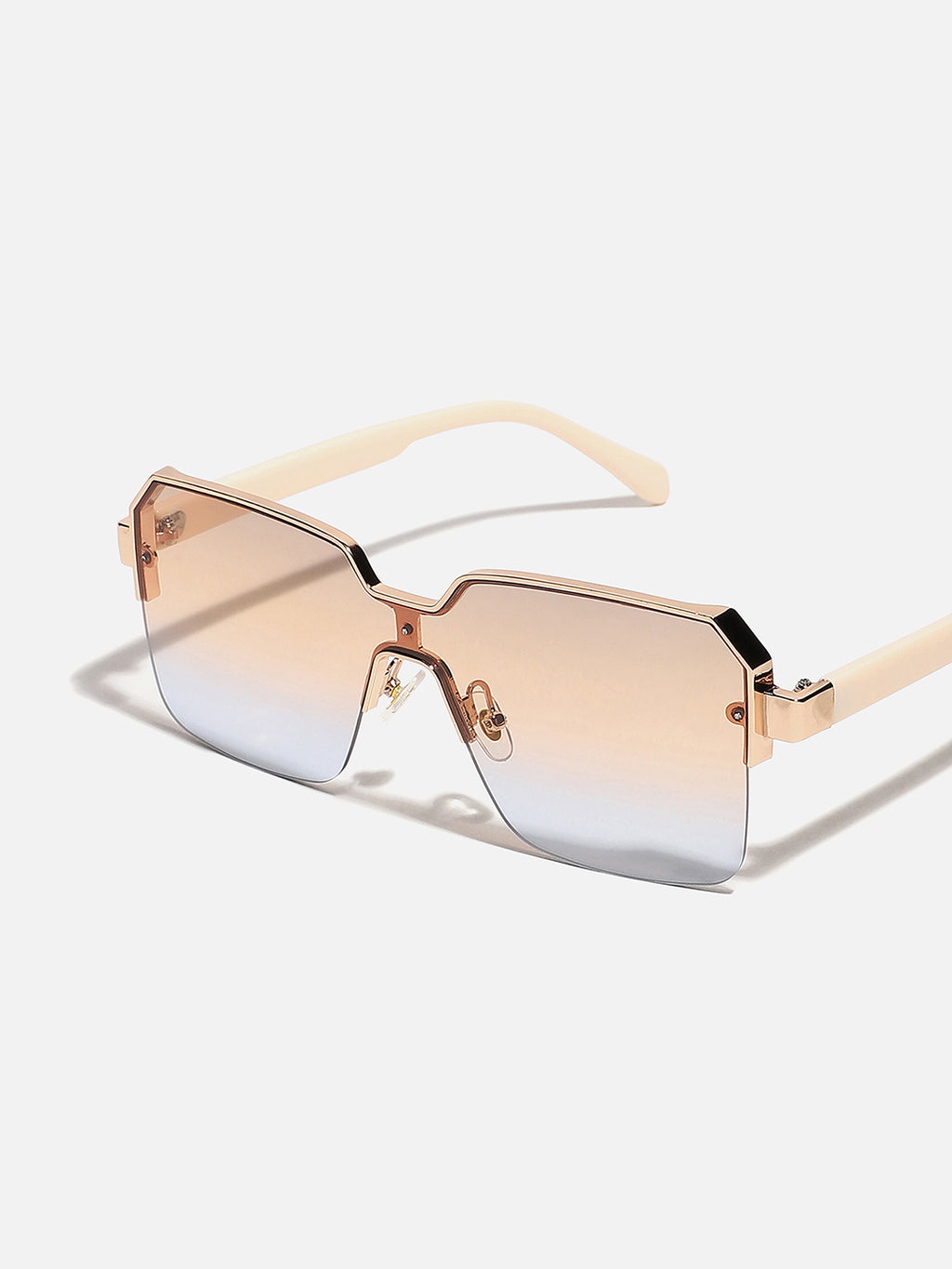 HAUTE SAUCE GOLD RECTANGULAR SUNGLASSES