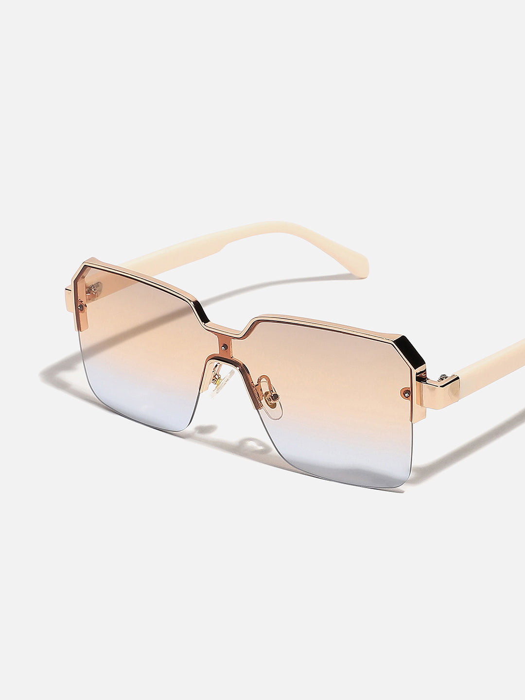 HAUTE SAUCE GOLD RECTANGULAR SUNGLASSES