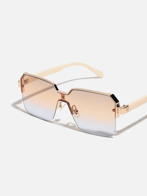 HAUTE SAUCE GOLD RECTANGULAR SUNGLASSES