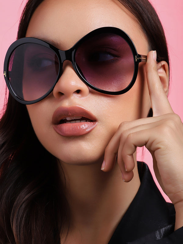 Tinted Lens Black Frame Oversized Sunglass