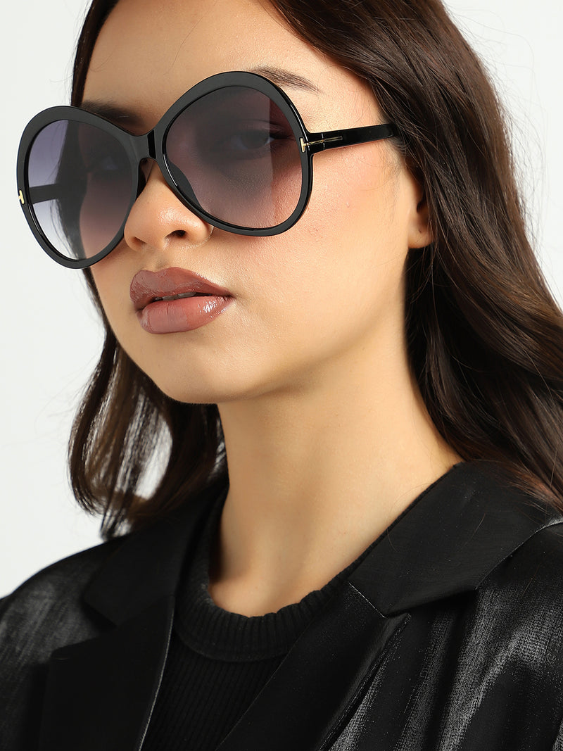 Tinted Lens Black Frame Oversized Sunglass