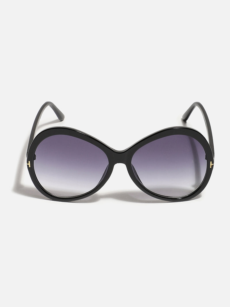 Tinted Lens Black Frame Oversized Sunglass