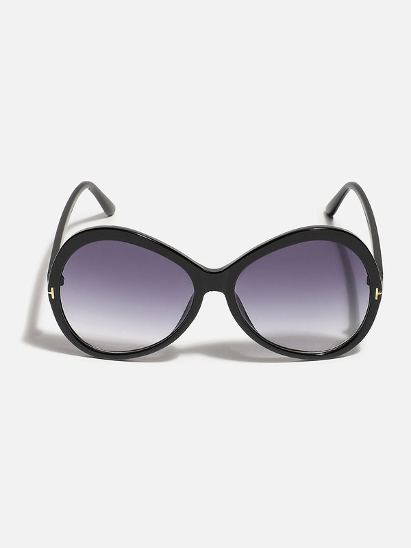 Tinted Lens Black Frame Oversized Sunglass