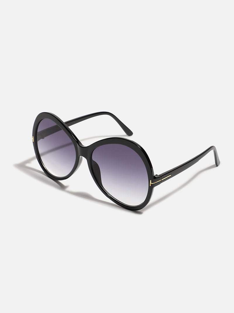 Tinted Lens Black Frame Oversized Sunglass