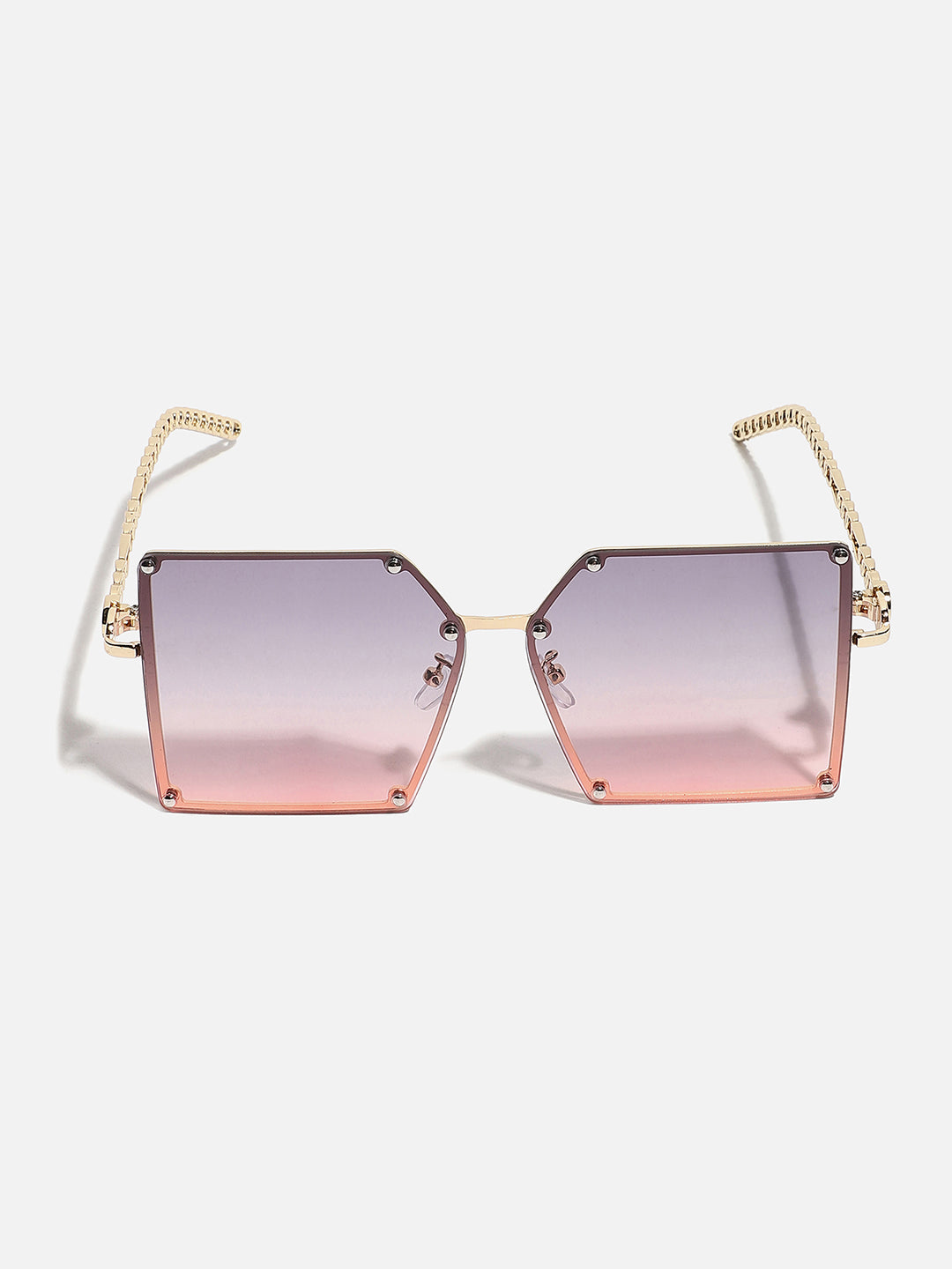 Gold Rectangular Sunglass