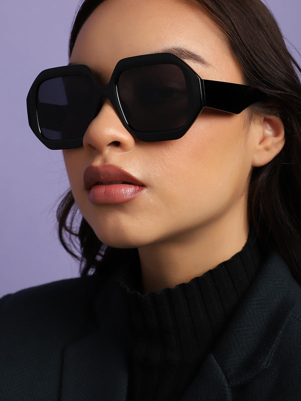 Black Hexagonal Sunglass