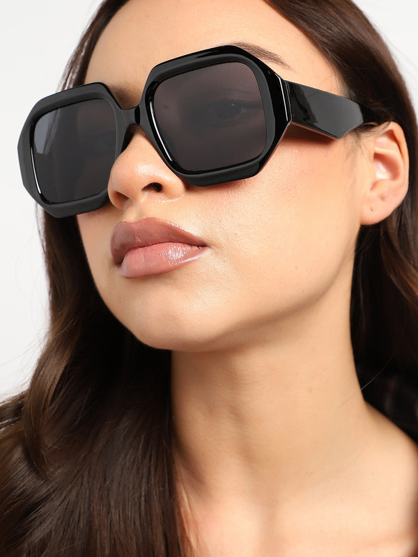 Black Hexagonal Sunglass