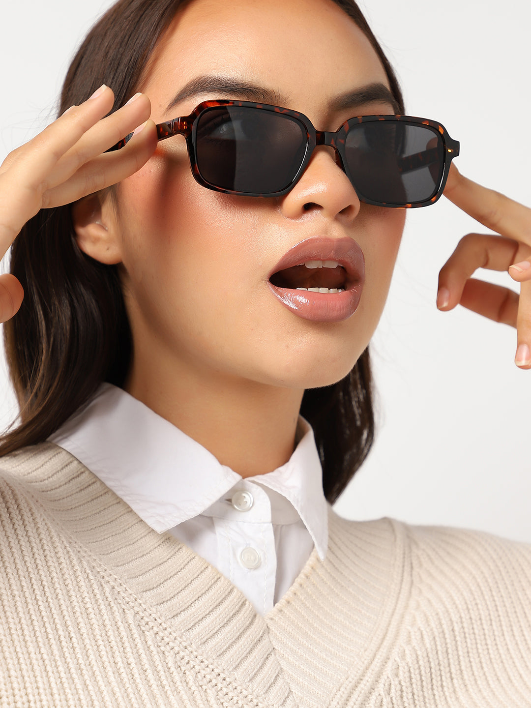 Brown Hexagonal Sunglass