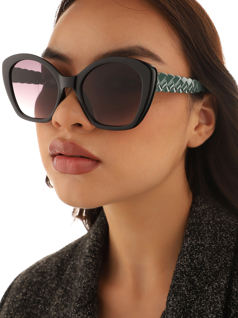Tinted Lens Black Frame Oversized Sunglass