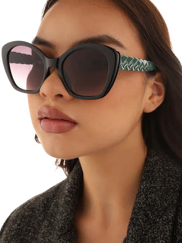 Tinted Lens Black Frame Oversized Sunglass