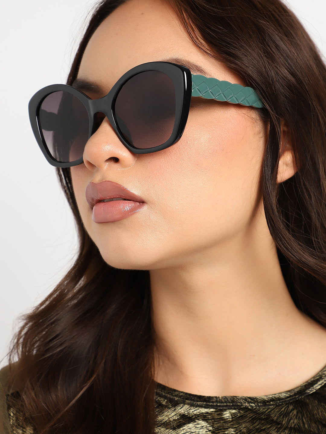 Tinted Lens Black Frame Oversized Sunglass