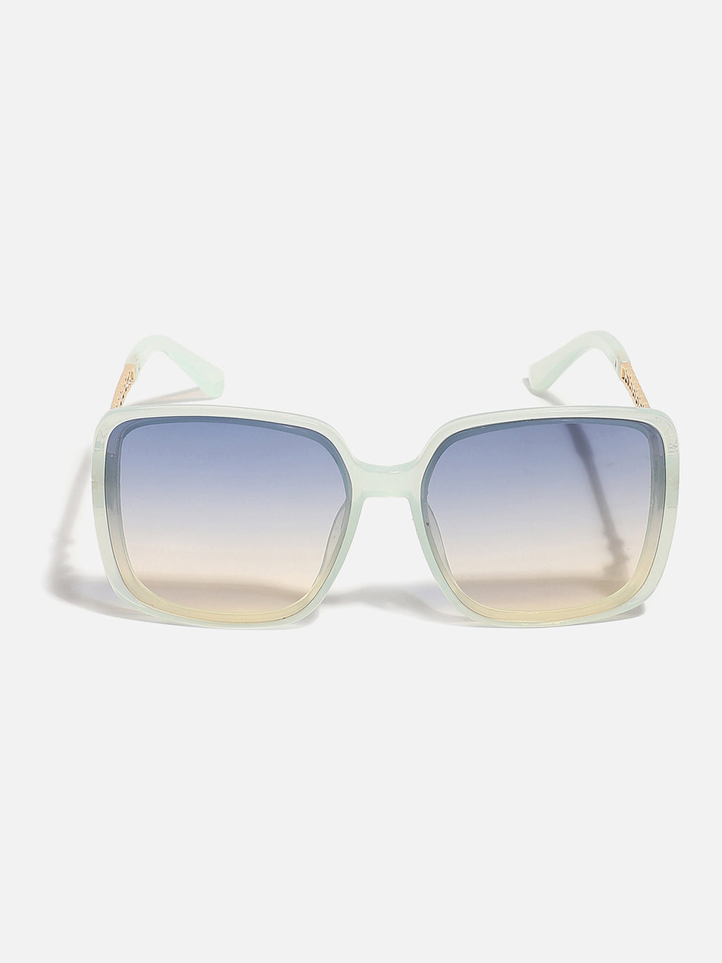 Tinted Lens White Frame Oversized Sunglass