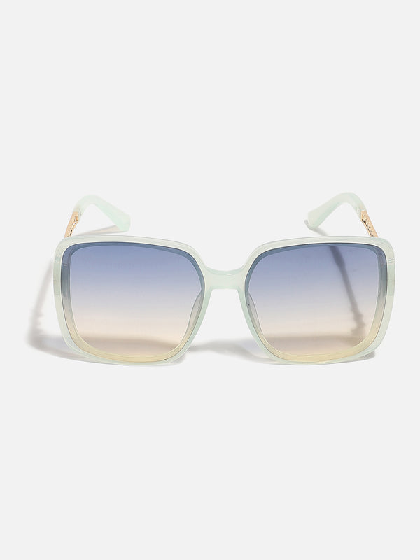 Tinted Lens White Frame Oversized Sunglass