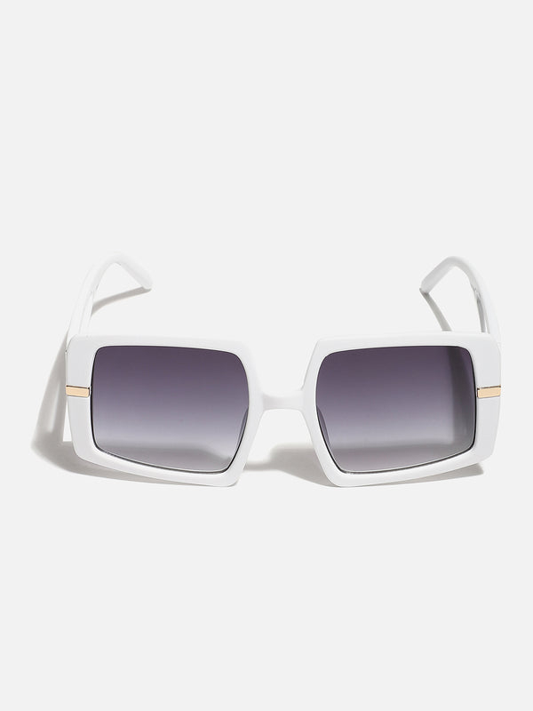 Tinted Lens White Frame Oversized Sunglass