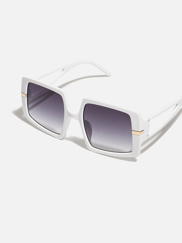 WOMEN TINTED LENS WHITE FRAME OVERSIZED SUNGLASS