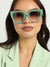 Tinted Lens Green Frame Oversized Sunglass