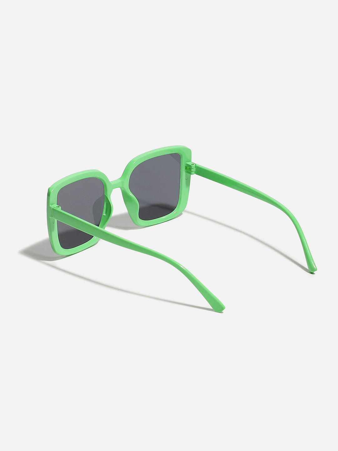Tinted Black Lens, Green Frame Oversized Sunglass