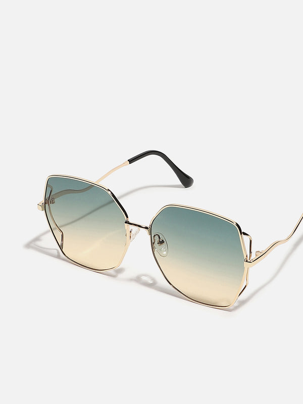 HAUTE SAUCE GOLD OVERSIZED SUNGLASSES