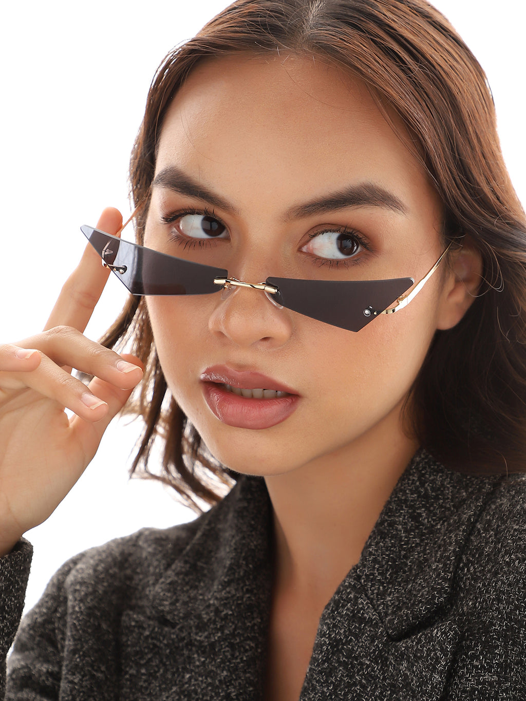 Gold Frame Tinted Lens Cat Eye Sunglasses