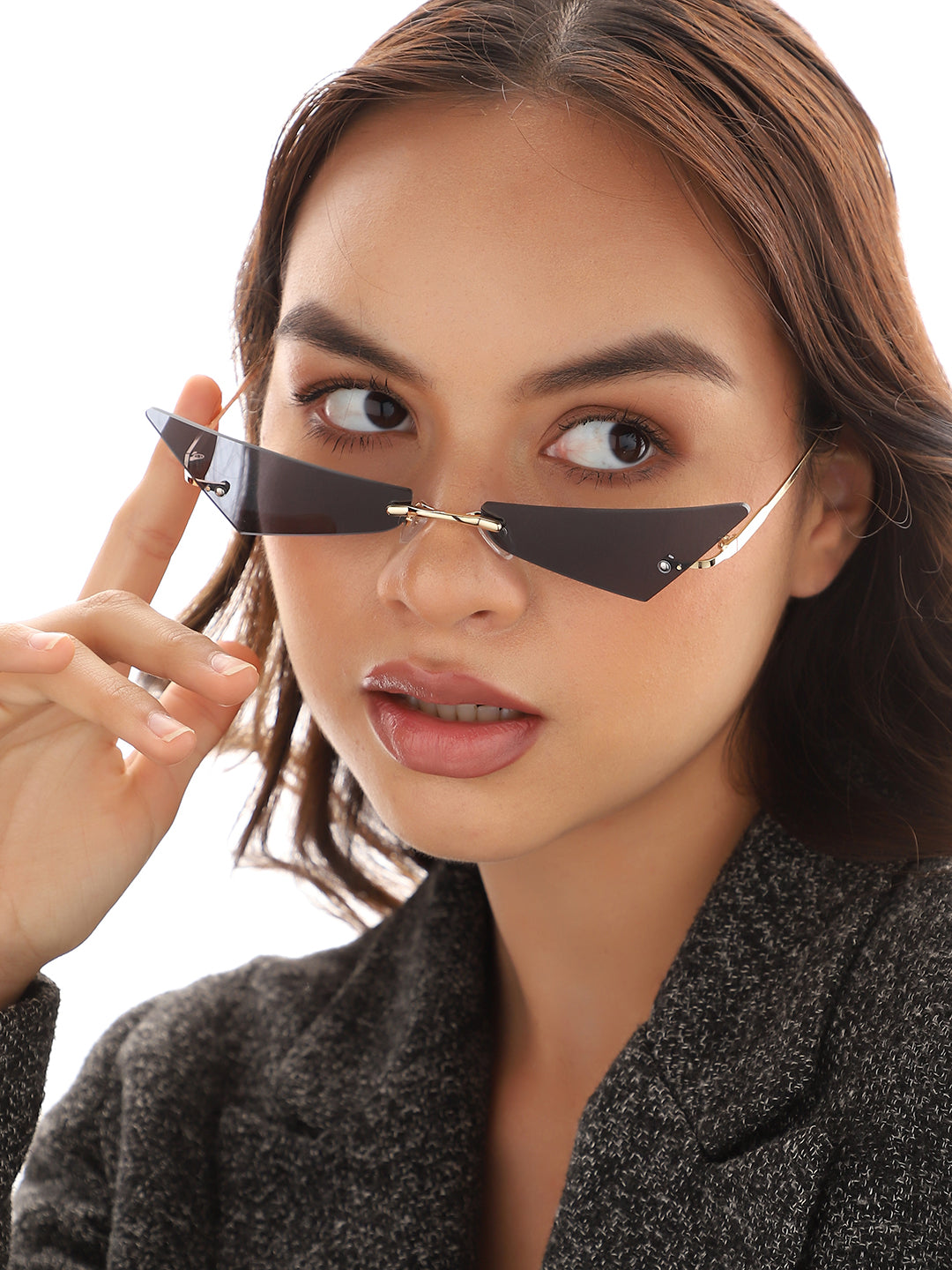 Gold Frame Tinted Lens Cat Eye Sunglasses