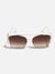 TINTED BROWN LENS GOLD FRAME OVERSIZED SUNGLASS
