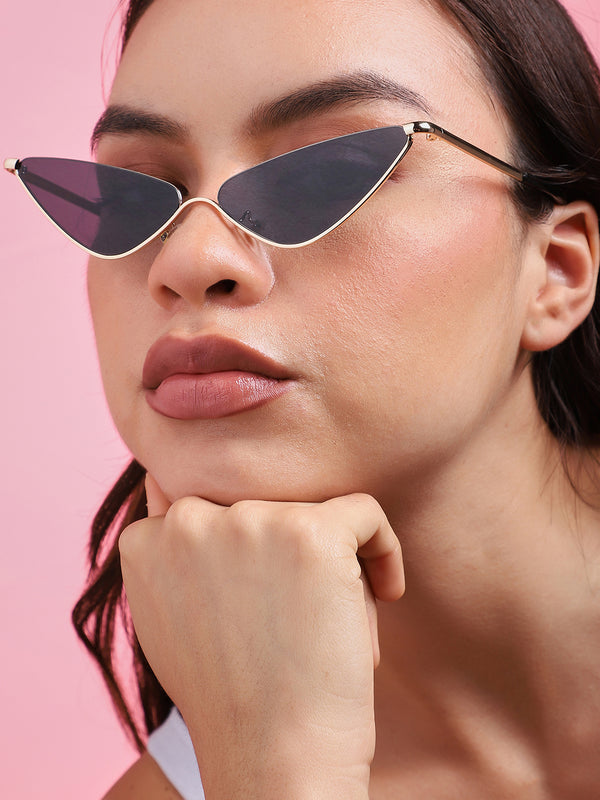 Gold Frame Tinted Lens Cat Eye Sunglass