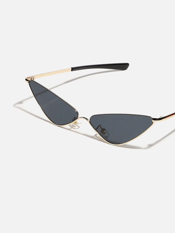 GOLD FRAME TINTED LENS CAT EYE SUNGLASS