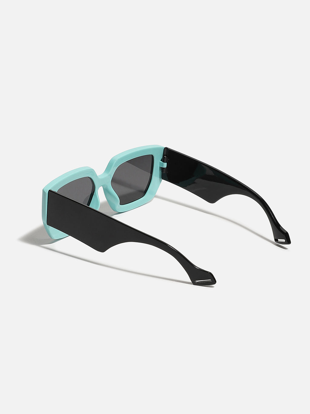 Tinted Lens, Black & Blue Frame Oversized Sunglass