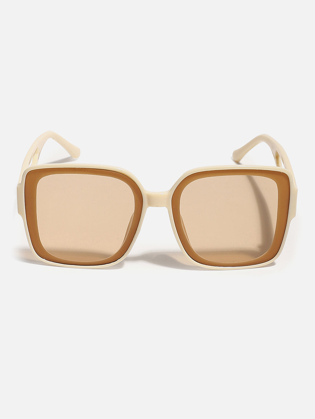 Tinted Lens With Beige Frame Oversized Sunglass