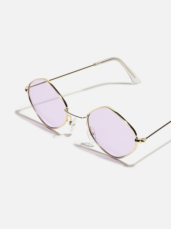 GOLD FRAME LAVENDER RETRO SUNGLASS