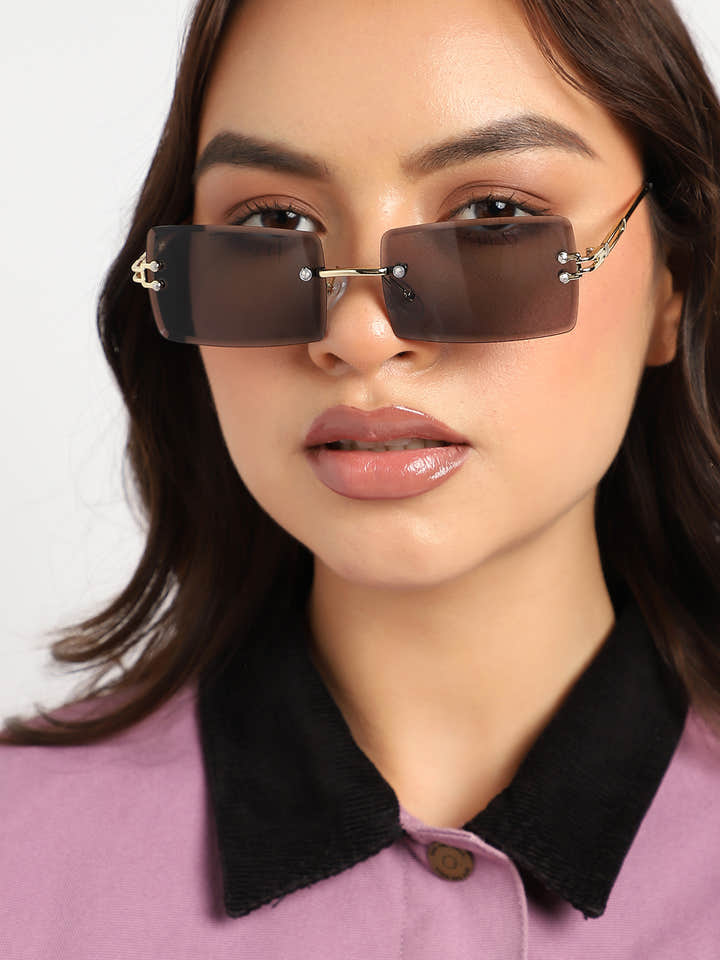 Black Rectangular Sunglass