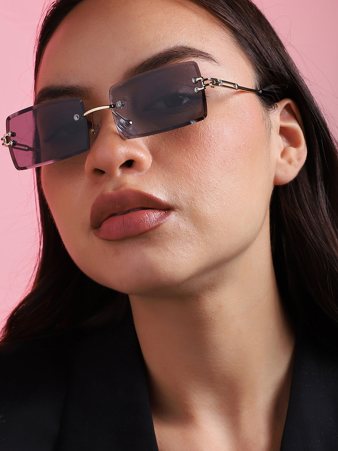 Black Rectangular Sunglass