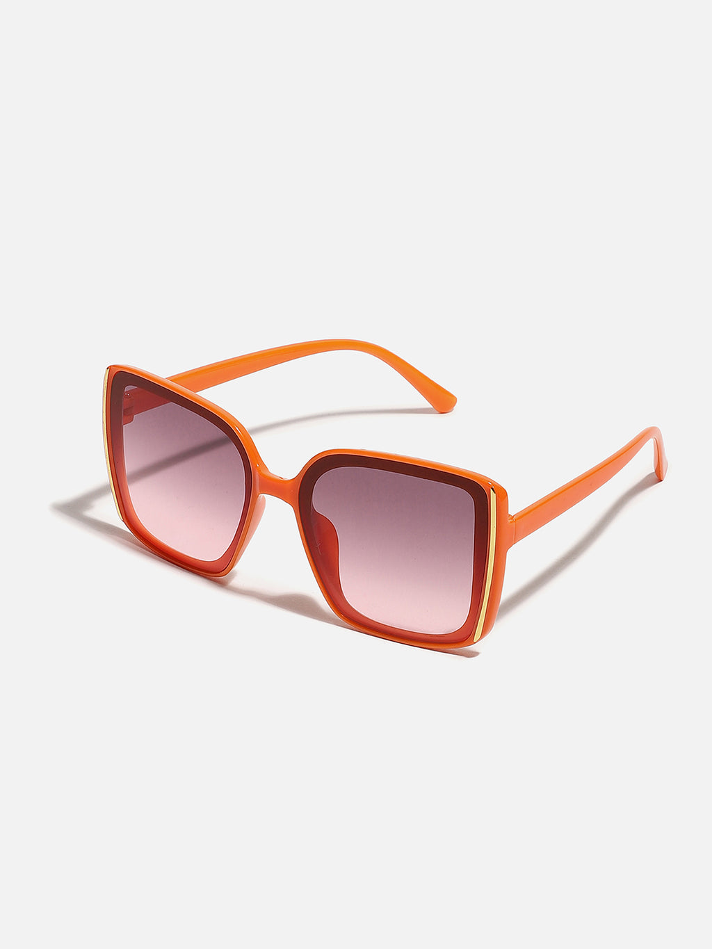 Tinted Lens Orange Frame Oversized Sunglass