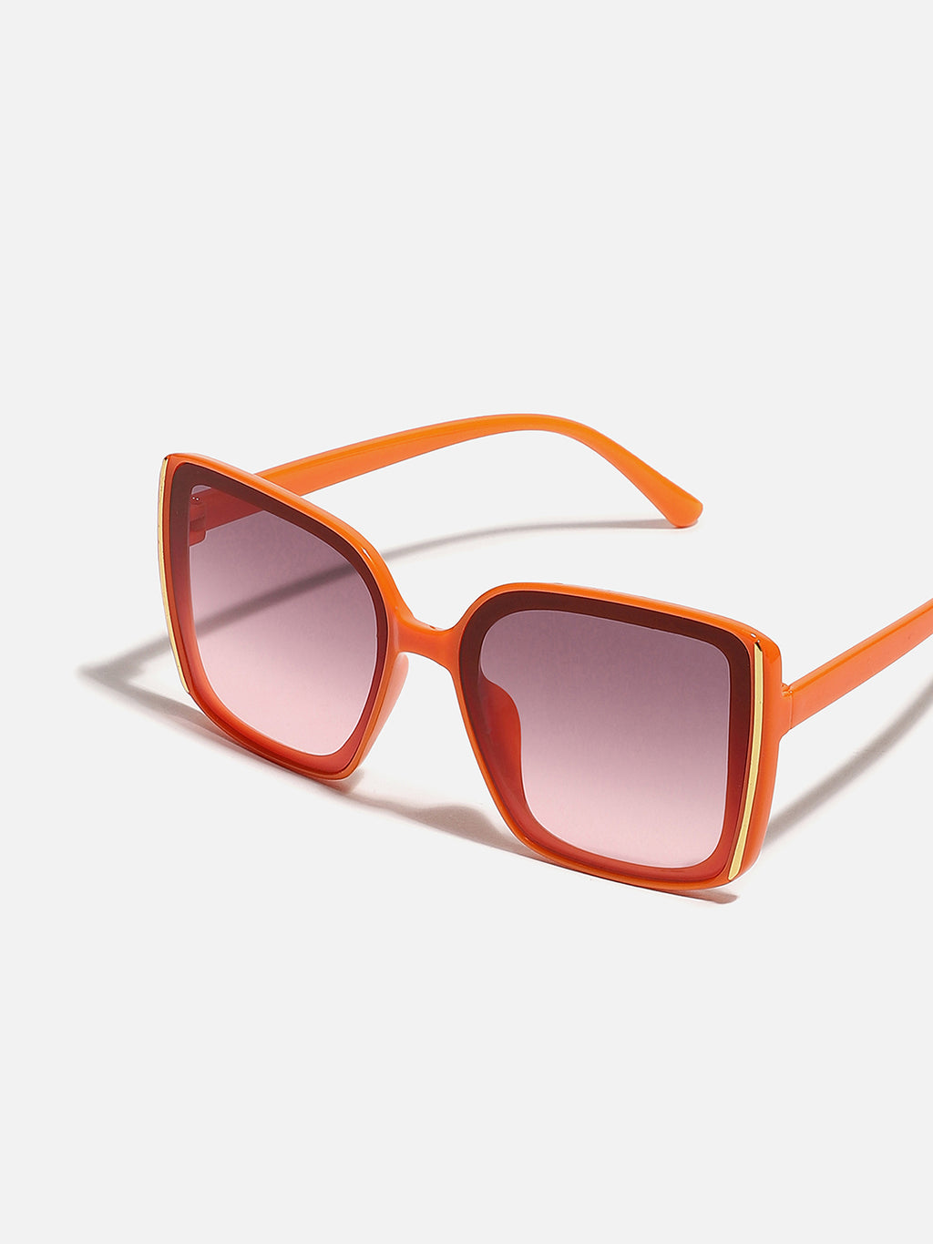 WOMEN TINTED LENS ORANGE FRAME OVERSIZED SUNGLASS