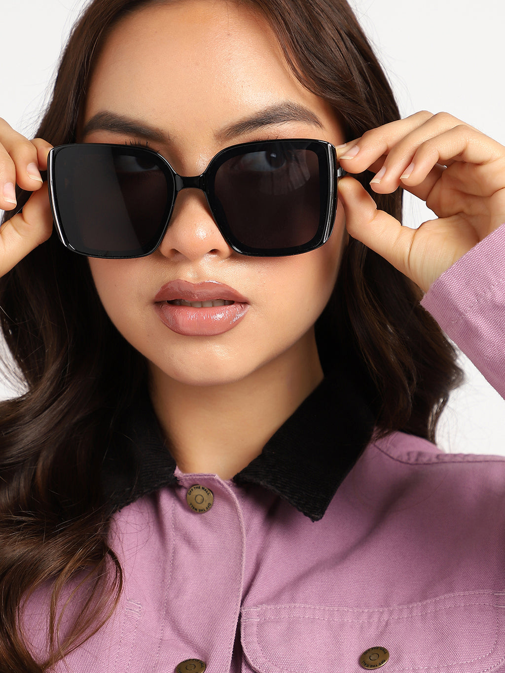 Tinted Lens Black Frame Oversized Sunglass