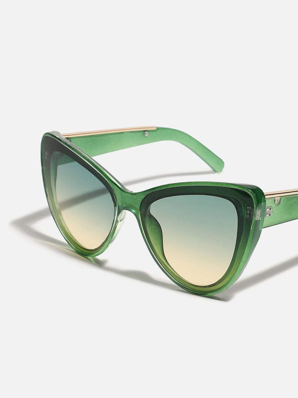 GREEN FRAME TINTED LENS CAT EYE SUNGLASS