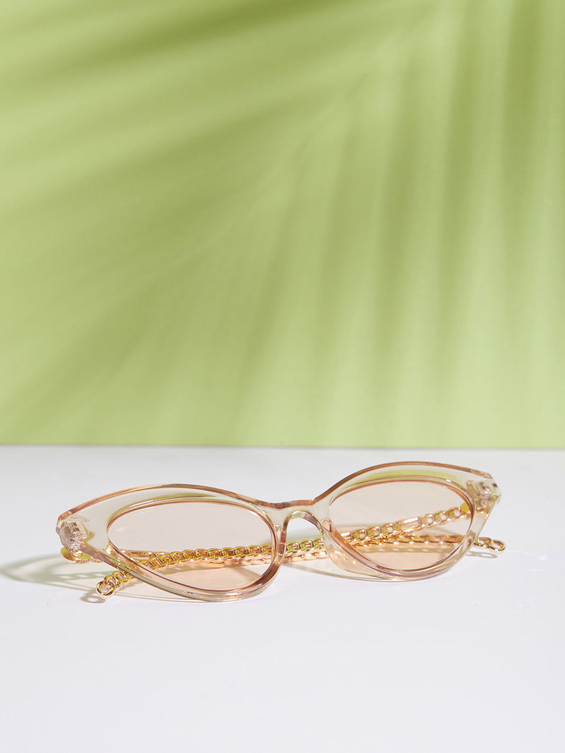 Gold Frame Tinted Lens Cat Eye Sunglass