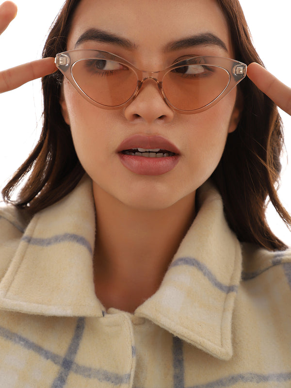 Gold Frame Tinted Lens Cat Eye Sunglass
