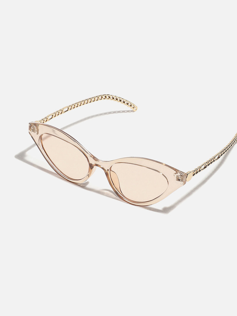 GOLD FRAME TINTED LENS CAT EYE SUNGLASS