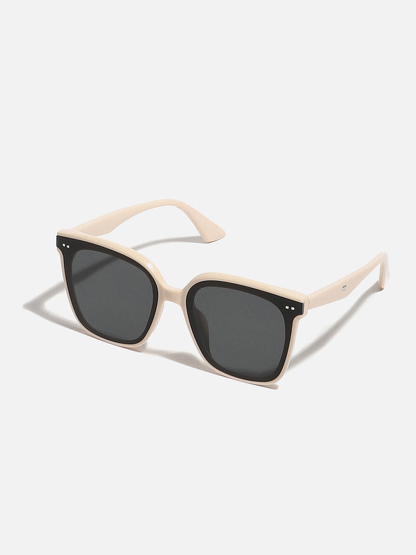 Tinted Lens White Frame Oversized Sunglass