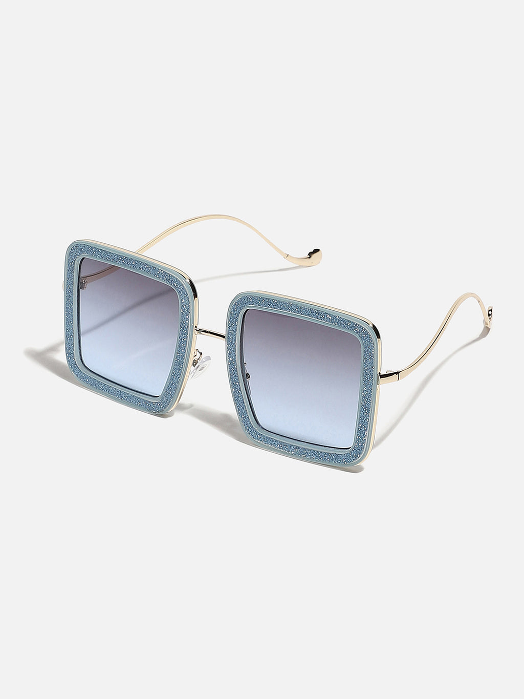 Blue & Gold Rectangular Sunglass