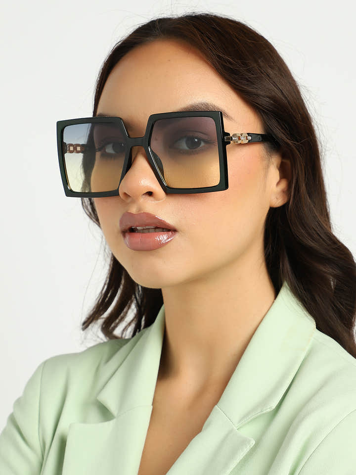 Black Rectangular Sunglass