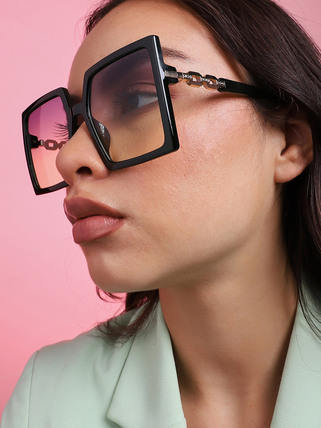 Black Rectangular Sunglass