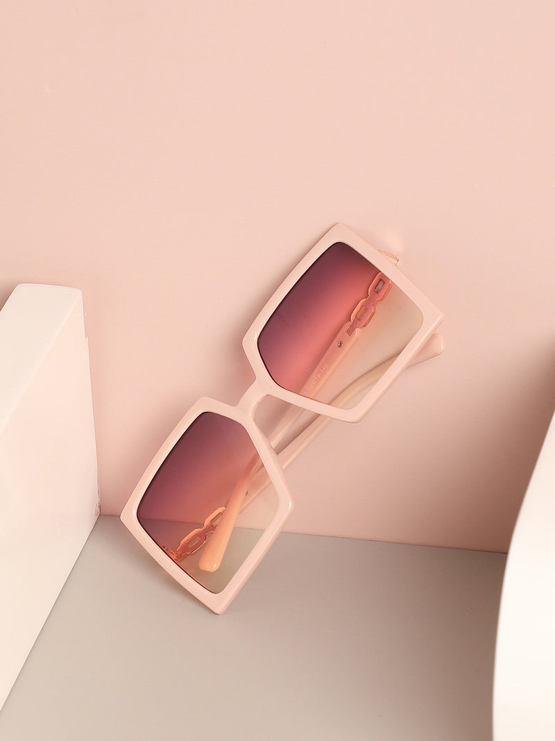 Pink Rectangular Sunglass