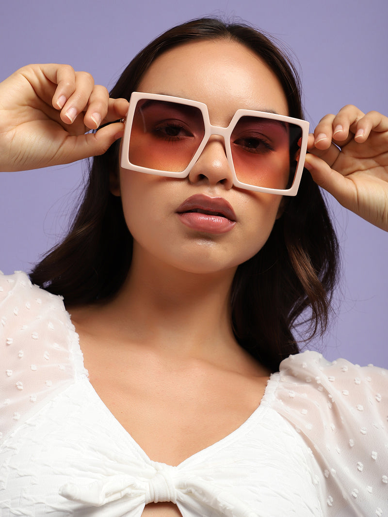 Pink Rectangular Sunglass