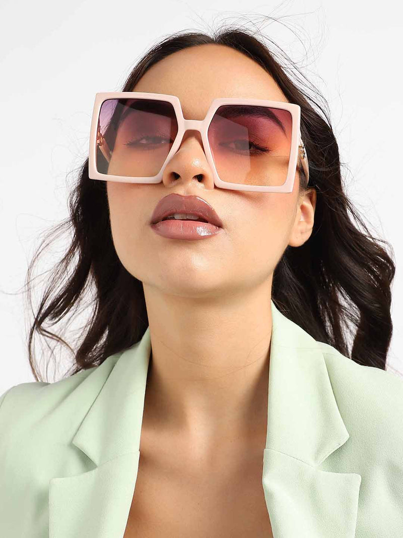 Pink Rectangular Sunglass